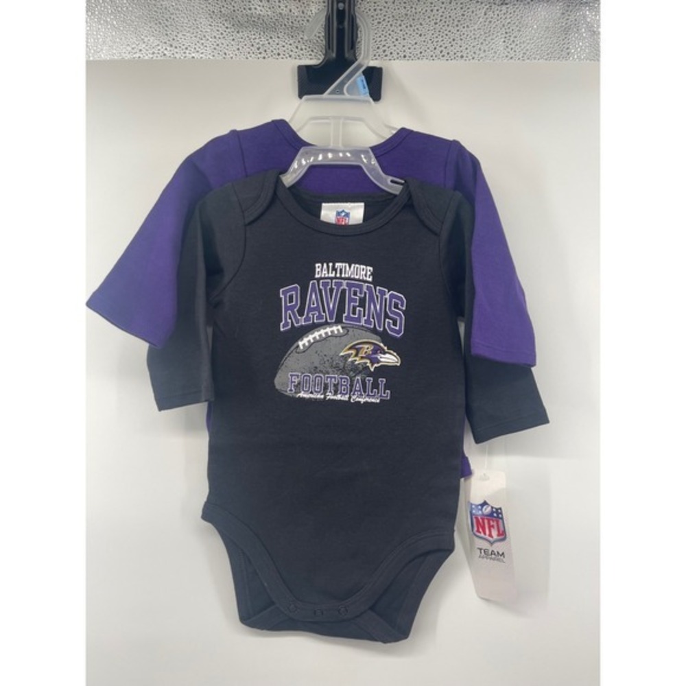 Baltimore Ravens Baby Bodysuit Onesie Outfit Set NFL Football Team Apparel 3-6